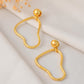 VOJ Gold Polished Anti Tarnish Designer Drop Earrings - Swadesiicart