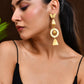 VOJ Gold Polished Designer Anti Tarnish Big Drop Earrings - Swadesiicart
