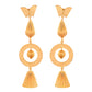 VOJ Gold Polished Designer Anti Tarnish Big Drop Earrings - Swadesiicart