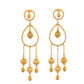 VOJ Gold Polished Elegant Anti Tarnish Big Drop Earrings - Swadesiicart