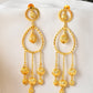 VOJ Gold Polished Elegant Anti Tarnish Big Drop Earrings - Swadesiicart