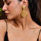 VOJ Gold Polished Hand Crafted Anti Tarnish Circular Earrings - Swadesiicart