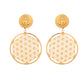 VOJ Gold Polished Hand Crafted Anti Tarnish Circular Earrings - Swadesiicart