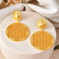 VOJ Gold Polished Hand Crafted Anti Tarnish Circular Earrings - Swadesiicart