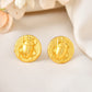 VOJ Gold Polished Designer Small Stud Earrings - Swadesiicart