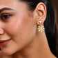VOJ Gold Polished Anti Tarnish Flower Shaped Drop Earrings - Swadesiicart