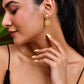 VOJ Gold Polished Anti Tarnish Flower Shaped Drop Earrings - Swadesiicart