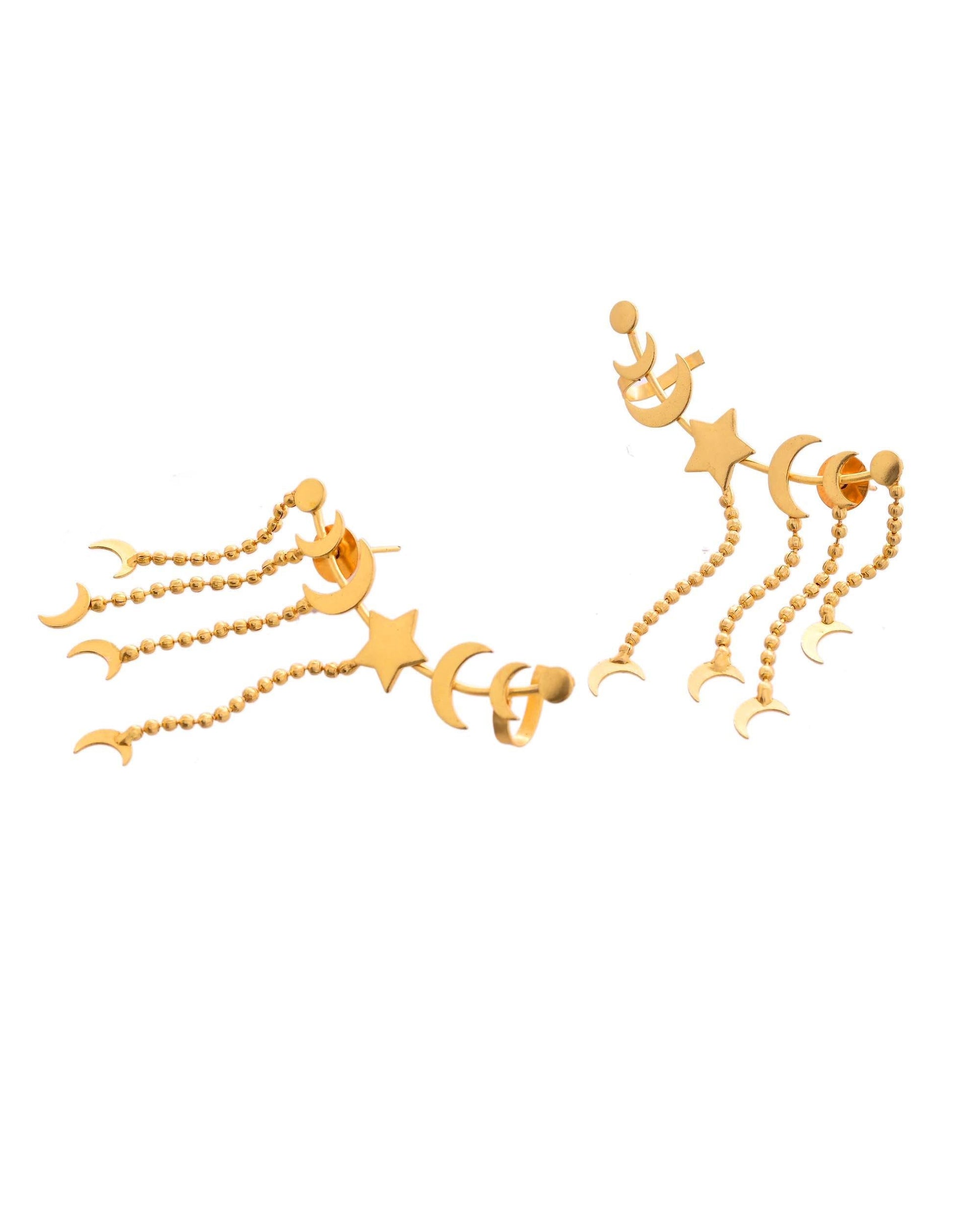 VOJ Gold Polished Anti Tarnish Openable Ear Cuff - Swadesiicart