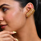 VOJ Gold Polished Circular Openable Ear Cuff - Swadesiicart