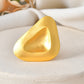 VOJ Gold Polished Geometric Shaped Big Ring | Swadesiicart