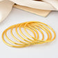 VOJ Set of 6, Gold Polished Anti Tarnish Bangles - Swadesiicart