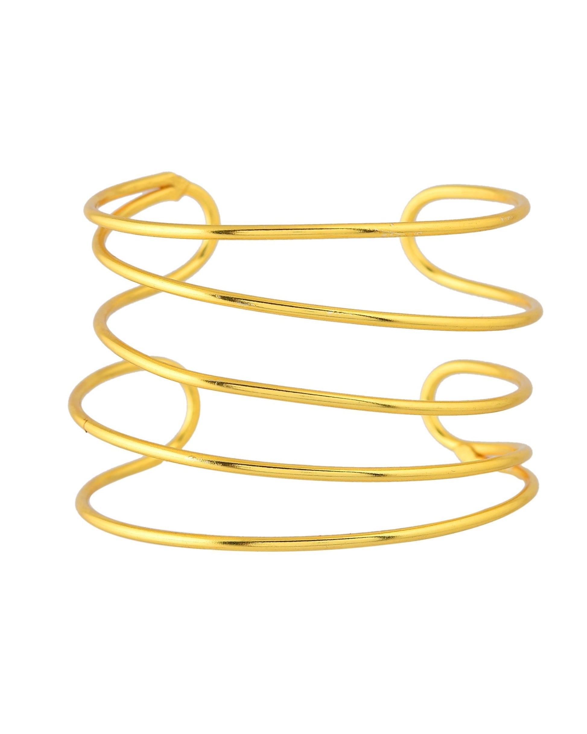 VOJ Gold Polished Elegant Anti Tarnish Multi Layer Bracelet - Swadesiicart