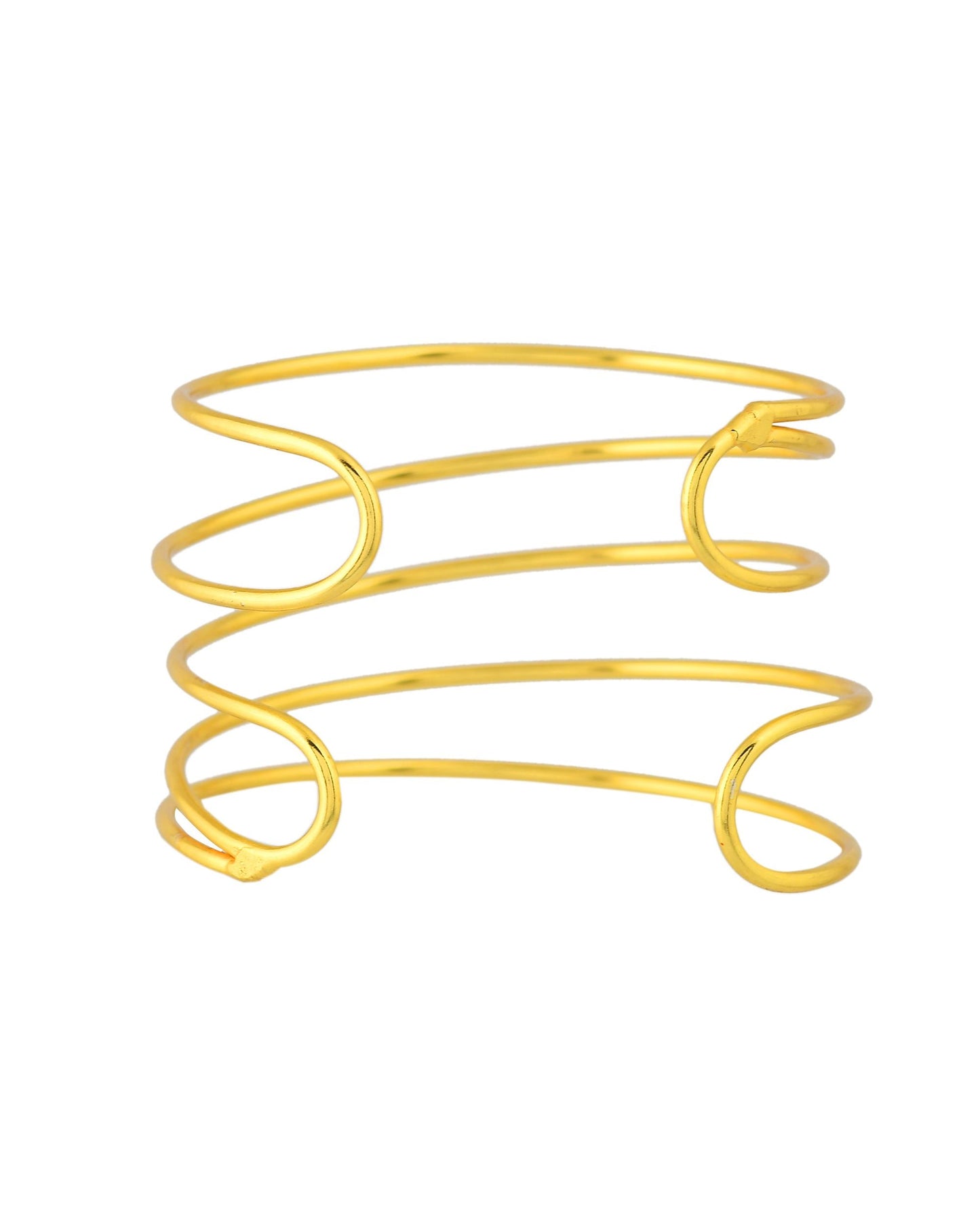 VOJ Gold Polished Elegant Anti Tarnish Multi Layer Bracelet - Swadesiicart