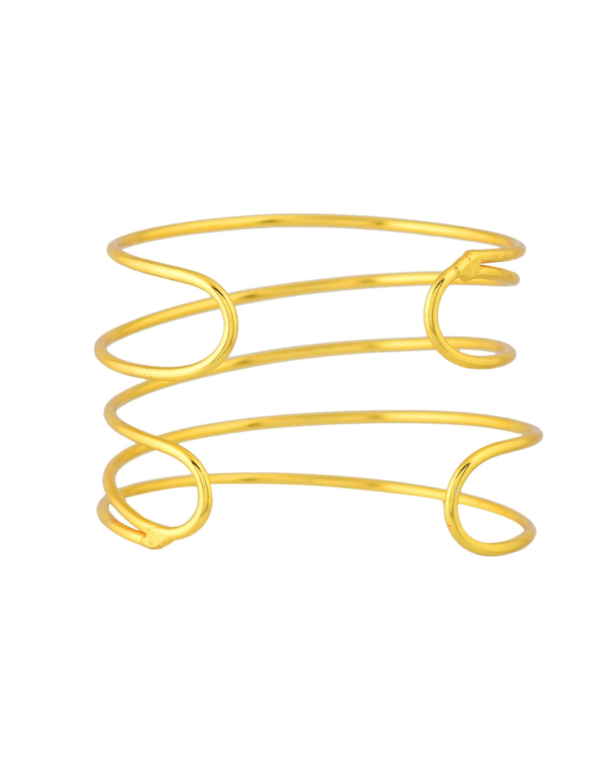 VOJ Gold Polished Elegant Anti Tarnish Multi Layer Bracelet - Swadesiicart
