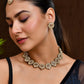 VOJ Copper Plated Stone Studded Circular Shaped Jewellery Set With Maang Tikka - Swadesiicart