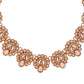 VOJ Copper Plated Stone Studded Circular Shaped Jewellery Set With Maang Tikka - Swadesiicart