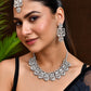 VOJ Silver - Plated American Diamond Studded Jewellery Set - Swadesiicart