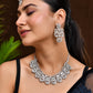VOJ Silver - Plated American Diamond Studded Jewellery Set - Swadesiicart