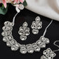 VOJ Silver - Plated American Diamond Studded Jewellery Set - Swadesiicart