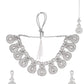 VOJ Silver-Plated CZ Studded Jewellery Set With Maang Tikka - Swadesiicart
