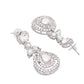 VOJ Silver-Plated CZ Studded Jewellery Set With Maang Tikka - Swadesiicart