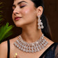 VOJ Rose Gold-Polished CZ Studded Jewellery Set With Maang Tikka - Swadesiicart