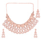 VOJ Rose Gold-Polished CZ Studded Jewellery Set With Maang Tikka - Swadesiicart
