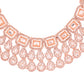 VOJ Rose Gold-Polished CZ Studded Jewellery Set With Maang Tikka - Swadesiicart