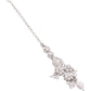 VOJ Silver-Plated CZ Stone And Pearl Necklace With Earrings And Maang Tikka Set - Swadesiicart