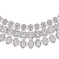 VOJ Silver-Plated AD Stone Studded Necklace With Earrings And Maang Tikka Set - Swadesiicart