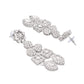 VOJ Silver-Plated AD Stone Studded Necklace With Earrings And Maang Tikka Set - Swadesiicart