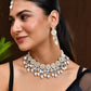 VOJ Gold Polished Artificial Beads And Stone Studded Necklace Set With Maang Tikka - Swadesiicart