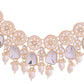 VOJ Gold Polished Artificial Beads And Stone Studded Necklace Set With Maang Tikka - Swadesiicart
