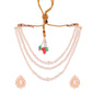VOJ Gold Polished Artifical Pearl Mutli Layer Necklace And Earrings Set - Swadesiicart