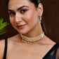 VOJ Gold Polished Artifical Beads And Stone Studded Necklace And Earrings Set - Swadesiicart