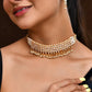 VOJ Gold Polished Artifical Beads And Stone Studded Necklace And Earrings Set - Swadesiicart
