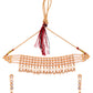 VOJ Gold Polished Artifical Beads And Stone Studded Necklace And Earrings Set - Swadesiicart