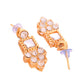 VOJ Gold Polished Stone Studded Necklace Set With Maang Tikka - Swadesiicart