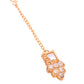 VOJ Gold Polished Stone Studded Necklace Set With Maang Tikka - Swadesiicart