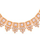 VOJ Gold Polished Stone Studded Necklace Set With Maang Tikka - Swadesiicart