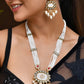 VOJ Gold Toned Artificial Beads Studded Long Necklace And Earrings Set - Swadesiicart