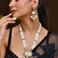 VOJ Gold Toned Artificial Beads Studded Long Necklace And Earrings Set - Swadesiicart