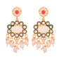 VOJ Gold Toned Artificial Beads Studded Long Necklace And Earrings Set - Swadesiicart