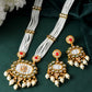 VOJ Gold Toned Artificial Beads Studded Long Necklace And Earrings Set - Swadesiicart