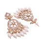 VOJ Copper-Toned Artifical Stone Studded Circular Long Necklace And Earrings Set - Swadesiicart