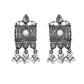 VOJ Oxidized Silver-Plated Stone-Studded Beaded Long Jewellery Set - Swadesiicart