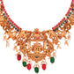 VOJ Gold Polished Beaded Temple Jewellery Set - Swadesiicart