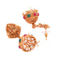 VOJ Gold Polished Beaded Temple Jewellery Set - Swadesiicart