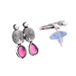 VOJ Oxidized Silver Toned Green And Pink Stone Studded Jewellery Set - Swadesiicart