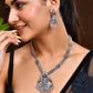 VOJ Oxidized Silver-Plated Artificial Beaded Long Jewellery Set - Swadesiicart